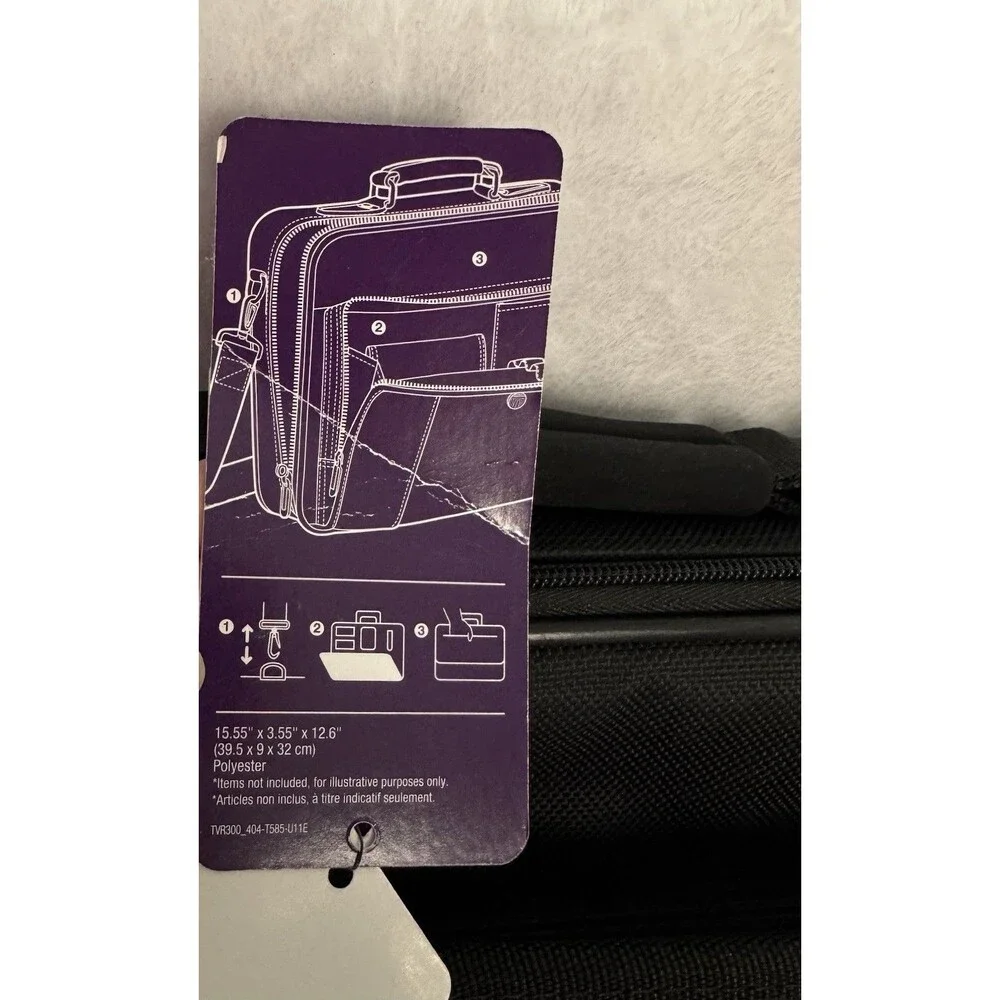 Targus 15.4” Laptop Briefcase TVR300-91 Black Business Bag NWT Strap